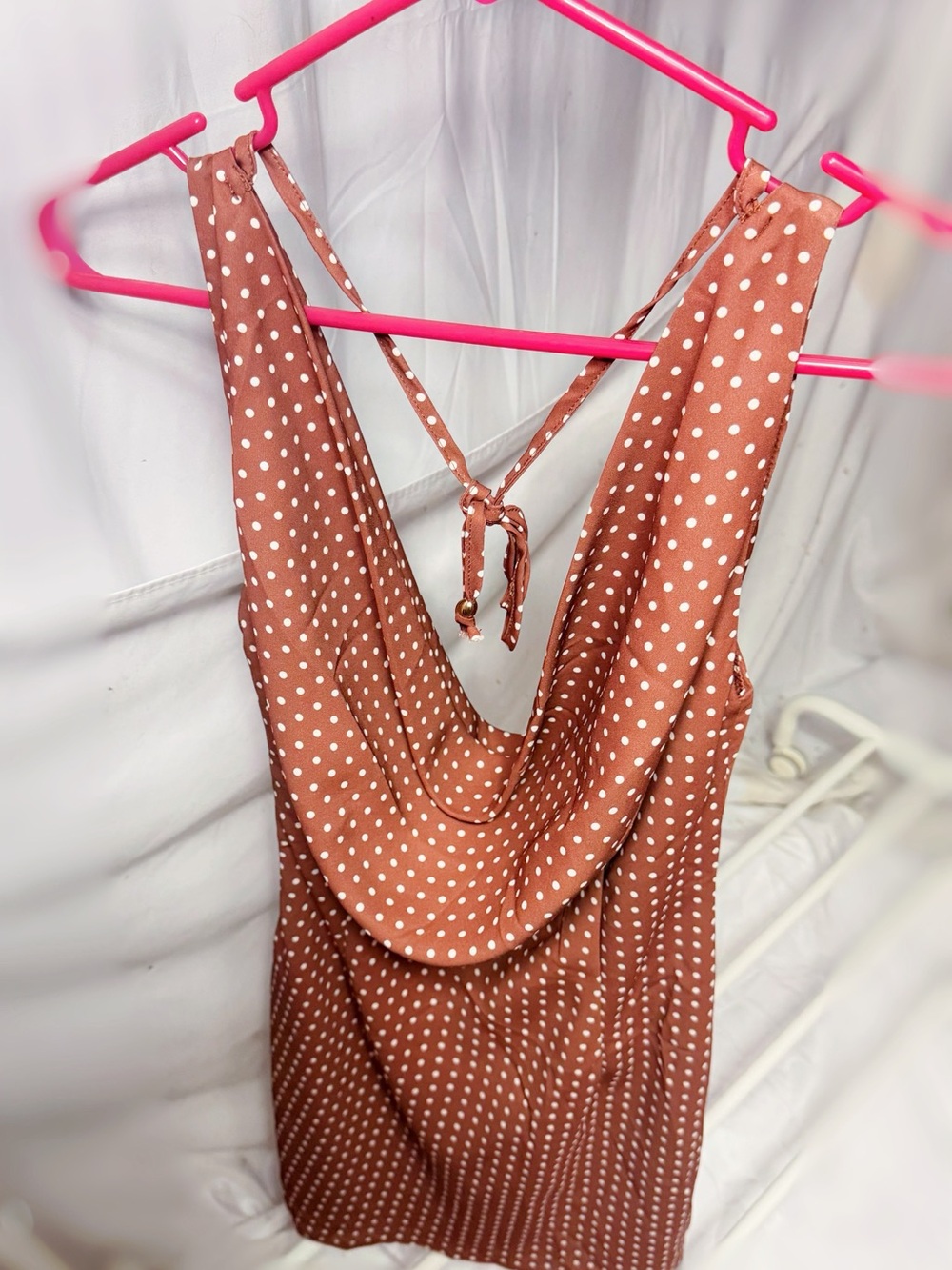 Princess Polly Mauve Brown Polka Dot Backless Dress